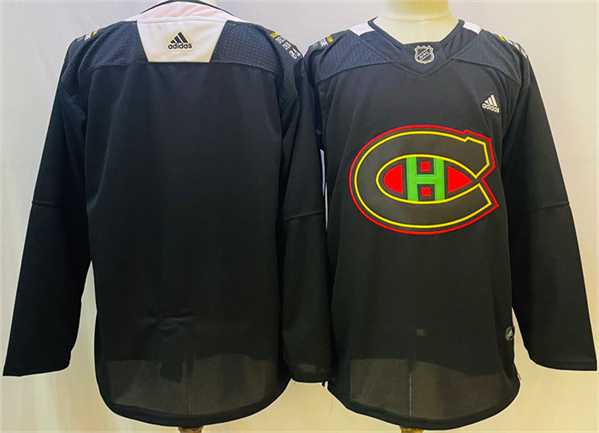 Men%27s Montreal Canadiens Blank 2022 Black Warm Up History Night Stitched Jersey->new jersey devils->NHL Jersey